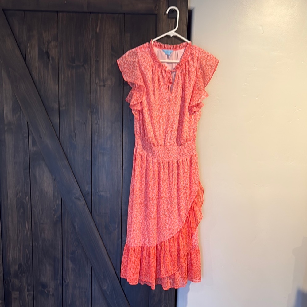 Draper James Coral Pink Ruffle Midi Dress for Girls